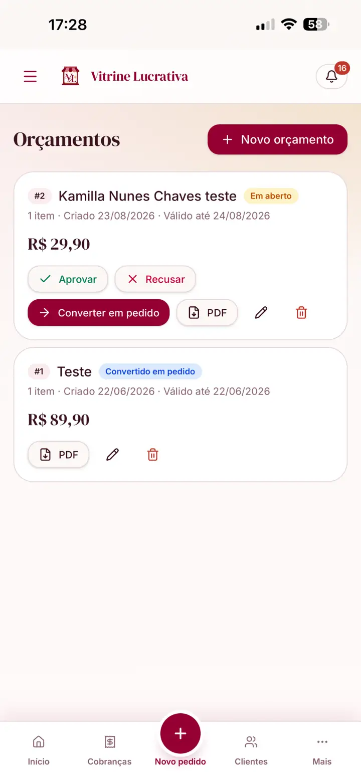 Cadastre produtos e gere Catálogo e Orçamento em PDF — continuação