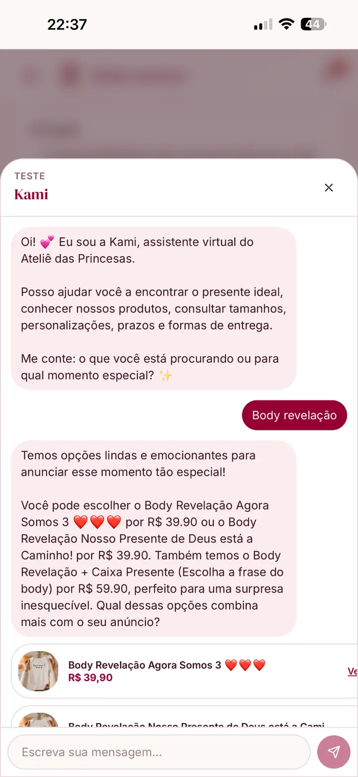 Demonstração real da Vendedora IA