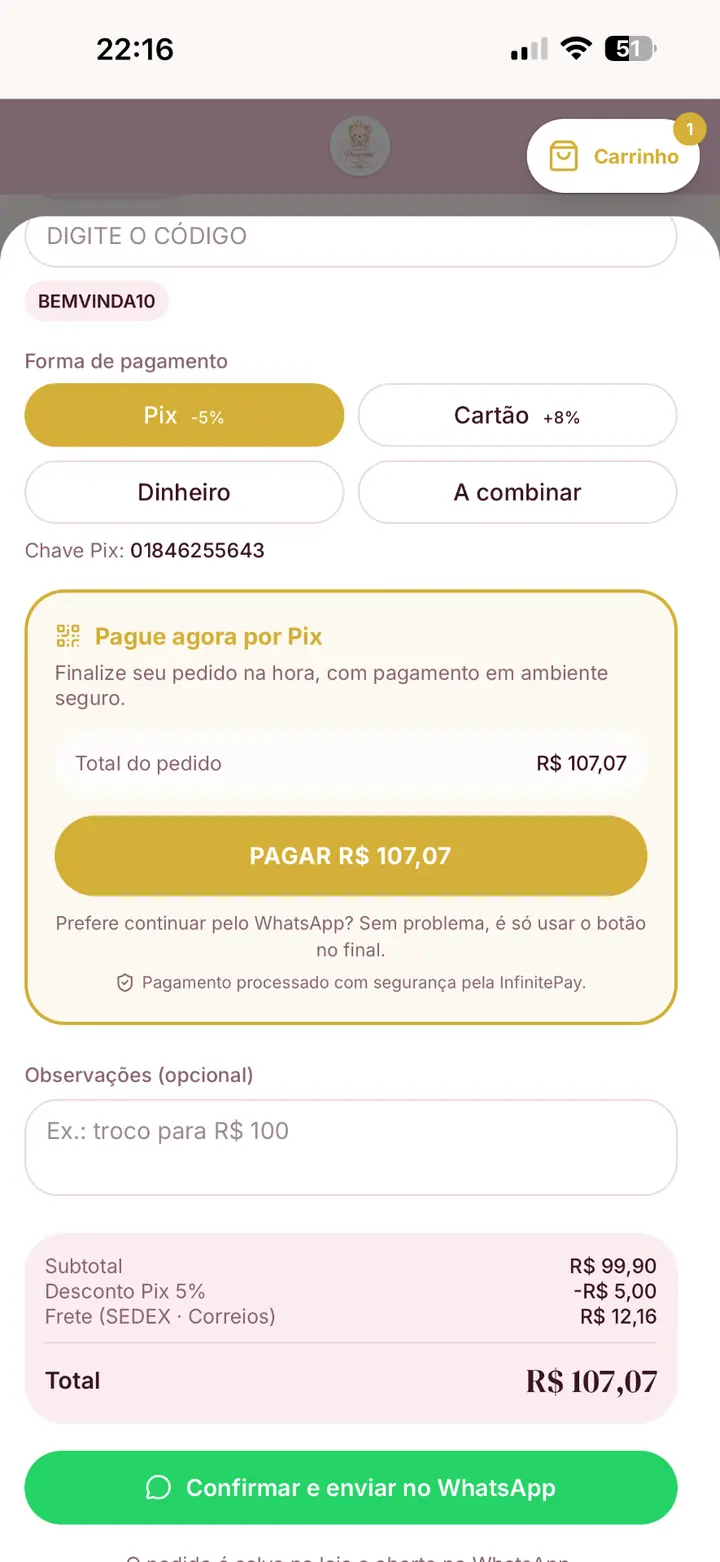 Print real: Pagamento online dentro do checkout
