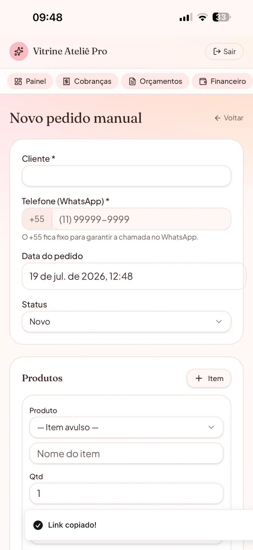 Vendeu pessoalmente? Cadastra em 30 segundos